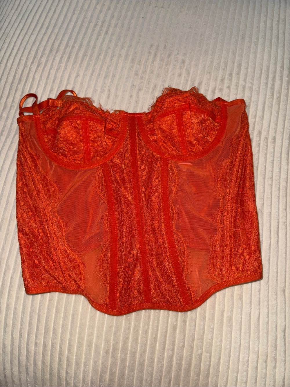Lace Bustier Corset Top - orange